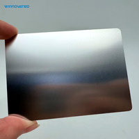 Carte métallique vierge 63x88mm 0,5mm double face en acier inoxydable