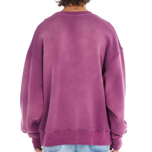 Personnalisé de haute qualité broderie personnalisée Sun Fade acide Wash sweat-shirt surdimensionné Streetwear goutte épaule hommes sweats - Product Image 3