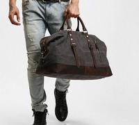 Sac de sport en cuir vintage de grande capacité, style sport, voyage week-end avec fermeture à glissière, produit OEM FBA pour achat