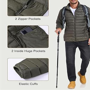 Vestes matelassées pour hommes Logo personnalisé Manches longues Veste à bulles personnalisée Streetwear Collection d'hiver publiée par Dress Sports - Product Image 5