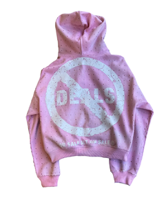 Sweat à capuche court zippé surdimensionné de haute qualité pour hommes 100% coton graphique personnalisé en détresse imprimé strass doublé anti-rétrécissement - Product Image 2