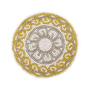 Posavasos hecho a mano con cuentas y mantel individual disponible Roseta con Tipis y plumas de águila con cuentas de la India Posavasos hecho a mano de La India - Product Image 3