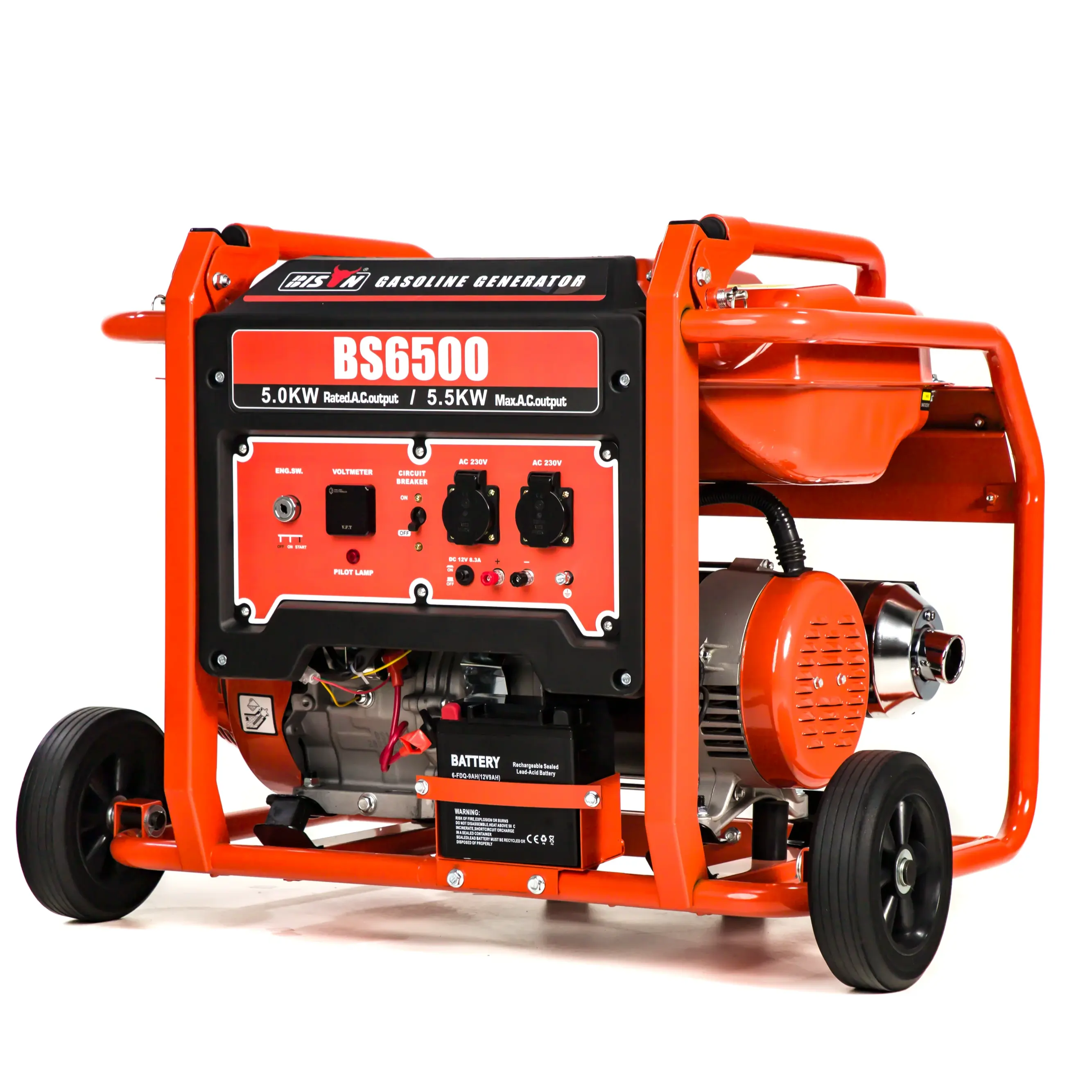 Bison Power Portable Gasoline Generator For Home Use Single Phase Three Phases recoil/electric starter stock