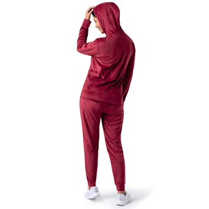 Traje de deporte de terciopelo 2025 con logotipo personalizado, chándal de algodón, chándal grueso y pesado, pantalones de chándal transpirables y conjuntos de Sudadera con capucha para mujer - Product Image 3