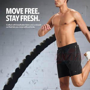 Men's Casual High Performance Dual <b>Layer</b> Gym Shorts Side Slits Solid Nonwoven Quick Dry Easy Movement for Fitness Enthusiasts - Product Image 3