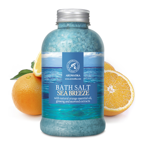 Aromatika Sea Breeze, Sal Marina Natural en Cristales de 600g para Baño con Aceite de Naranja Fresco, Extracto de Caléndula Calmante y Tonificante para la Piel - Product Image 1