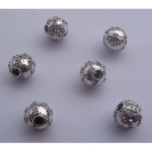 Perles Diamantées Or Blanc, Perles Entretoises Plaqué Or 18K Tailles 3mm & 6mm, Breloques Pendentifs CZ et Accessoires pour Bracelets pour la Fabrication de Bijoux - Product Image 1