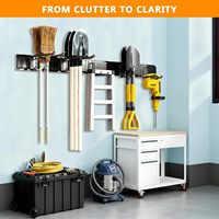 Organisateur d'outils de garage réglable en métal, à fixer au mur, gain de place, capacité de 680 lb, JH-Mech