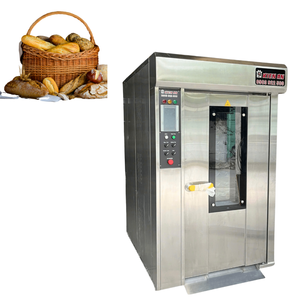 เตาอบขนมปังแบบหมุนถาดไม้สำหรับอุตสาหกรรมเตาอบเบเกอรี่พร้อมรถเข็น12ถาดน้ำหนัก900กก. - Product Image 1