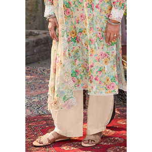 ชุดสูทผ้าลอนปักลายพิมพ์ BM-62024 แบบ 3 ชิ้น พร้อมผ้าคลุมไหล่ชีฟองโปร่งแสง คอจีน ไซส์ XS สำหรับงานอีเว้นท์ รับผลิตแบบ ODM - Product Image 3