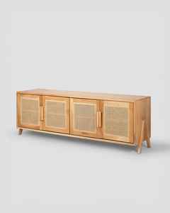 Nordic Style Solid Wood <b>TV</b> Unit with Storage Mid Century Scandinavian Design for Living Room-Multi-Functional <b>Side</b> <b>Board</b> - Product Image 1
