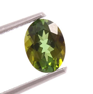 Tourmaline naturelle bicolore 8x6mm Tourmaline ovale à facettes double couleur pierre magique tourmaline ovale bicolore pierre précieuse en vrac - Product Image 2