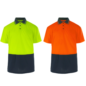 Hi <b>Vis</b> Reflective Short Sleeve Polo <b>T</b>-<b>Shirt</b> Safety Clothing for Enhanced Visibility Polo <b>Shirt</b> FG-18S - Product Image 2