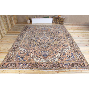 Turkish Oversize Rug, 9.8x12.6 ft Vintage Rug, <b>Brown</b> Rug <b>Wool</b> Rug - Product Image 1