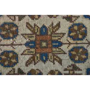 Alfombra Turca Vintage de 1.5x3.8 pies, Alfombra Pequeña, Alfombra de Lana Azul - Product Image 4