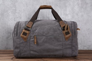 Sac de voyage en toile lavée en cuir Weekender Travel Duffel Bag Gym Sports Bagages Sac de transport Sac à main LCRG-0079 - Product Image 5