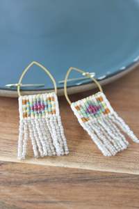Beautiful Beaded Fringe <b>Tassel</b> Drop <b>Earrings</b> Trendy Wedding Jewelry - Product Image 6