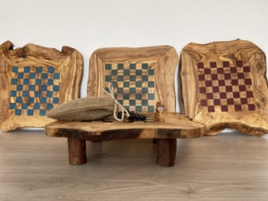 Tablero de Ajedrez Decorativo de Madera de Olivo Familiar, 30x30cm, Juego de Ajedrez Rústico de Madera - Product Image 2