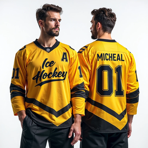 Venta al por mayor Jerseys de hockey sobre hielo Obtener personalizado sublimado Tackle sarga Top cosido Jerseys deportivos mejor calidad desgaste de hockey sobre hielo - Product Image 3