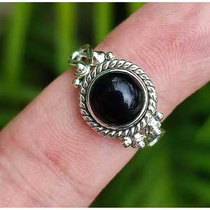 925 Sterling <b>Silver</b> Black Onyx <b>Ring</b> Handmade <b>Statement</b> Promise Jewelry for July Birthstone Natural Black Gemstone Perfect Gift - Product Image 4