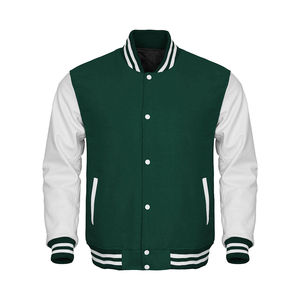 Mayorista Personalizable Hombres Premium Lana Cuero College Baseball Varsity Jacket Canvas Football Letterman Design - Product Image 1