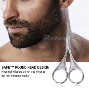 Tijeras Manuales para Recortar el Vello de la Nariz y las Orejas con Punta Redondeada de Seguridad para un Recorte Preciso - Product Image 4