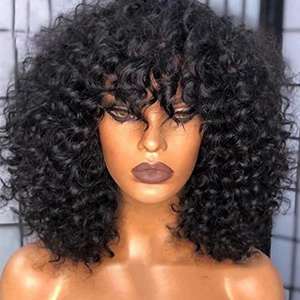 Color Natural 100 por ciento Cabello humano Gorro de cabello brasileño Peluca de cabello peruano transparente Encaje completo para mujer negra - Product Image 2