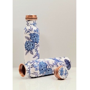 Nouvelle vente chaude fabriquée à la main originale moderne bouteille d'eau en cuivre avec verre émail imprimé fabricant de produits en gros 2023 - Product Image 2