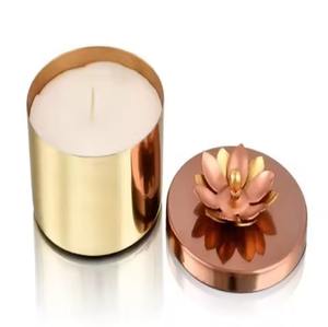 เชิงเทียนทองแดงทรงโต๊ะสุดหรูโถเทียนโลหะพร้อมฝาปิดโถเทียนคุณภาพดีสำหรับตกแต่งบ้าน - Product Image 3