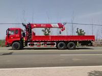 Grue montée sur camion Dongfeng 6x4, grue mobile hydraulique à flèche droite de 10 à 14 tonnes, boîte de vitesses, moteur, télécommande haute performance