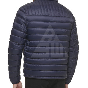 2025 Plus Size Winter Men's Puffer Jacket with <b>Stand</b> Collar and Front Logo High Quality Made in Pakistan - Product Image 3
