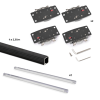Kit de quincaillerie pour armoire Emuca Espagne 2,35 m, 2 portes coulissantes, fermeture douce, rails intégrés, panneaux non amovibles, modèle 6213667