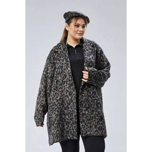 Una scelta elegante e calda-cappotto in Cashmere a fantasia leopardata Plus Size - Product Image 4