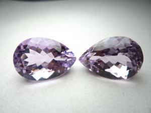 พลอยอเมทิสต์สีชมพูธรรมชาติ เกรดส่งออก รูปทรงลูกแพร์เจียระไน สำหรับทำเครื่องประดับ ใช้พลอยแท้ที่ได้รับการรับรอง - Product Image 2