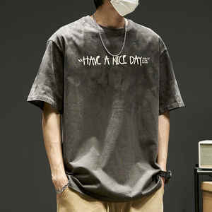 T-shirt pour homme élégant en denim délavé de qualité supérieure 2025 - Vêtement de rue de haute qualité 100% coton écologique - Product Image 5