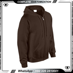 Personalizado Sudadera con capucha en blanco hombres streetwear de alta calidad de gran tamaño de algodón de peso pesado cremallera Sudadera con capucha fabricante - Product Image 6