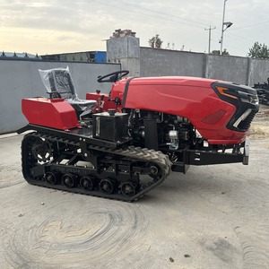 Mini Tractor Agrícola Compacto con Cuchilla Delantera, Tractor de Orugas Rojo para Trabajo de Campo, Maquinaria Agrícola Compacta - Product Image 1