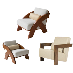 Sillón de sofá de madera de tela de sofá de diseño moderno con tela de poliéster de primera calidad para sala de estar hecho en Indonesia - Product Image 3