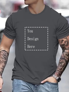 Vente en gros T-shirt col rond unisexe de haute qualité sérigraphie grande taille spandex/polyester tissu tricoté noir solide - Product Image 4