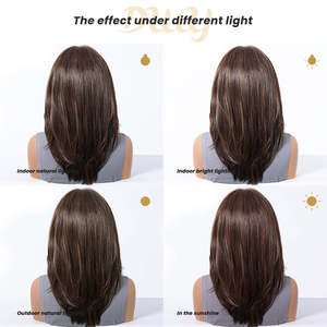 Soraya-DWY Libera Free Part Mid-Length Natural Straight Light Brown Synthetic <b>Wig</b> - Product Image 6