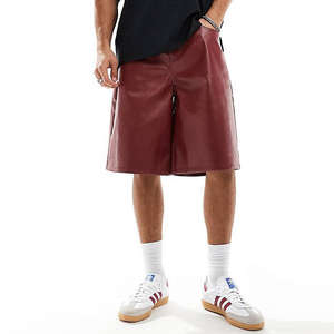 Pantalones cortos informales Vintage con cordón de cintura media transpirables de algodón negro genuino hechos a mano para hombre - Product Image 6