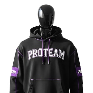 OEM Custom Logo Unisex Oversized Hoodies Men's Streetwear Heavyweight Drop Shoulder Sweatshirt For <b>Winter</b> Embroidered Techniques - Product Image 4