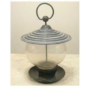 Antique Shine Copper Finished Metal Bird Feeder Glass <b>Dome</b> With Hanging <b>Ring</b> Ribbed Design for Indoor Outdoor Balcony Garden - Product Image 4