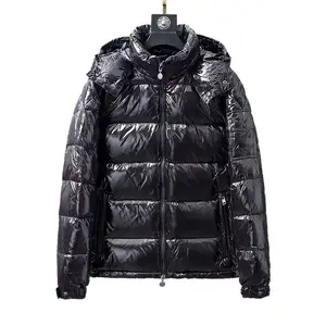 Vente en gros 2023 Doudounes d'hiver Veste bulle à capuche pour homme Manteau en coton matelassé brillant et brillant Nouveauté de haute qualité