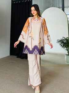 Ensemble coordonné en viscose rayonne pure, ensemble coordonné en viscose rayonne imprimé printemps-été pour femmes, ensemble coordonné en rayonne imprimé décontracté en deux pièces - Product Image 3