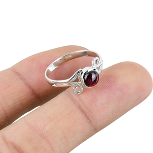 Girls Simple <b>Ring</b> Handmade <b>Garnet</b> Gemstone 925 Sterling Silver <b>Ring</b> Fashion <b>Garnet</b> <b>Ring</b> With 925 Stamped Silver Fine Jewelry - Product Image 1