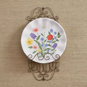 Support à assiettes en métal forgé sur pied, support à assiettes de table, finition noire, ustensiles de cuisine, support à assiettes, égouttoir à vaisselle - Product Image 3