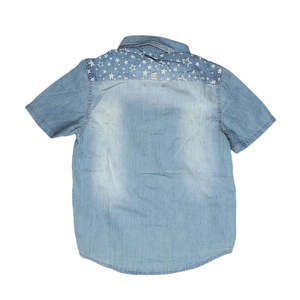 Camisa de Mezclilla de Manga Corta para Niños - Azul Claro - Product Image 2