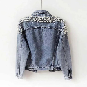 Chaqueta vaquera transpirable y de secado rápido de alta calidad para hombre, fabricante de ropa para hombre, Chaquetas vaqueras con diamantes de imitación para hombre - Product Image 2