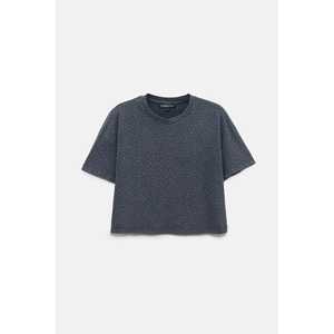 T-shirt court 100 % coton brodé de pierres, respirant, style streetwear, coupe ample, disponible en tailles XS, XXS et taille unique. - Product Image 5